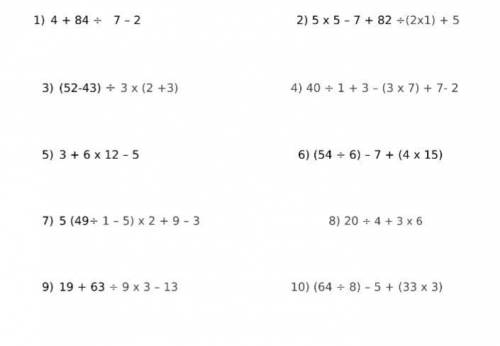 Can some one please solve these 10 questions I'm kinda confuse also please show the work for each w