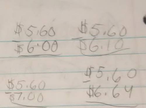 Help I'm so confused please T-$5.60=1.04 T= ?