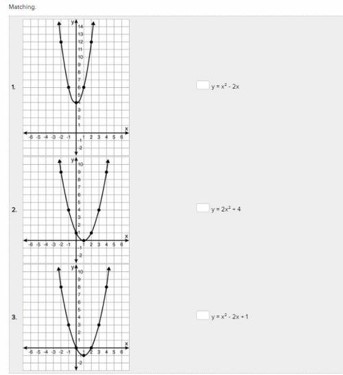 PLEASE ANSWER
match the graphs to the equations