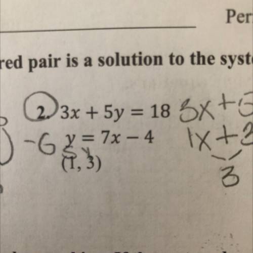Describe whether they give an ordered pair of the solution to this is