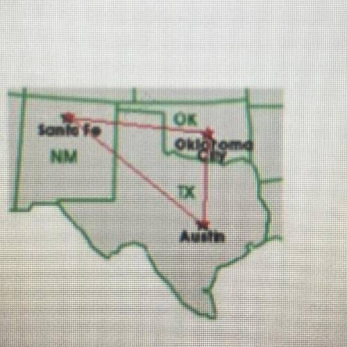 The state captials of Santa Fe, Oklahoma City,

and Austin are shown in the map below.
Abbreviatin