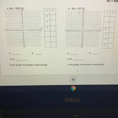 Answer the questions shown in the pictures (also fill in the x and y boxes)