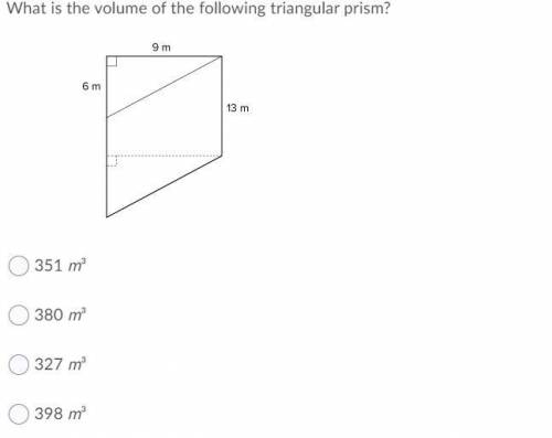 What is the volume of the following triangular prism? please help!!!