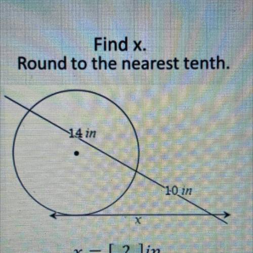 Find x. Round to the nearest tenth.