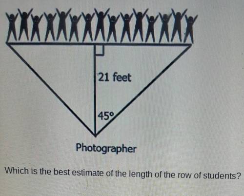 A class is having their picture, taking the photographer positions himself 21 feet from the center