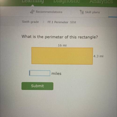 What is the perimeter of this rectangle?
(IXL)