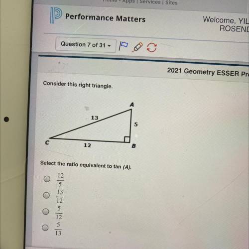 Consider right triangle