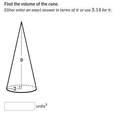 What is the volume of the cone