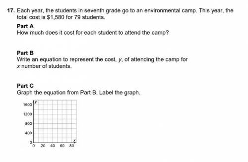 Each year, the students in seventh grade go to an environmental camp. This year, the

total cost i