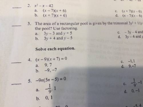 Does anyone know how to solve question 2 And 3 I have to factor it but I don’t know how to. I also