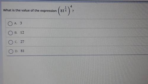 Can someone explain please!!! What is the value of this Expression (81¼) ⁴