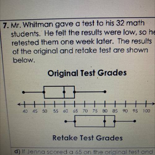 Teacher gave a test to his 32 math students he felt the tests were low so he retested them one week