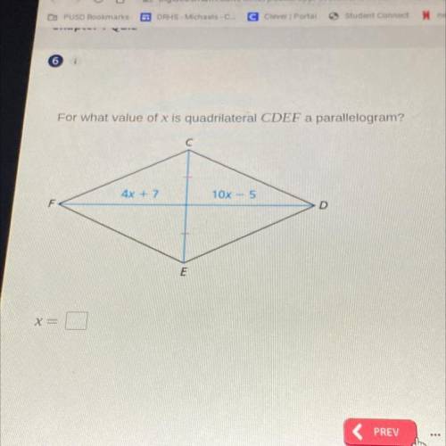Asap? for what value of x is quadrilateral CSEF a parallelogram