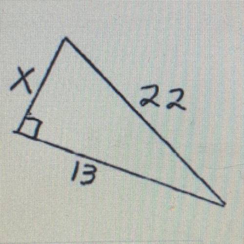Use Pythagorean Theorem to solve for X.