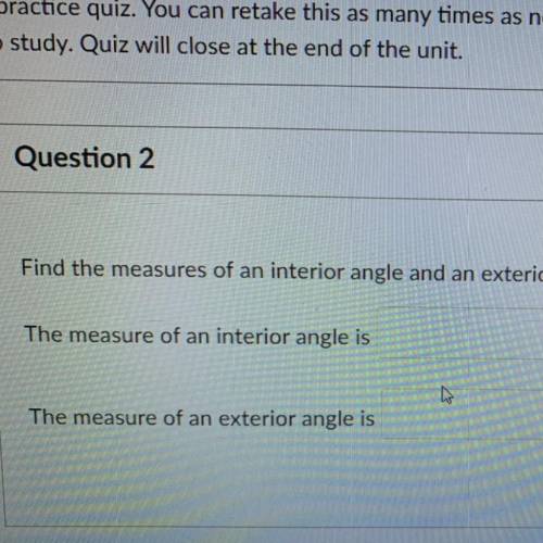 Find the measure of an interior angle and exterior angle of a regular 24gon