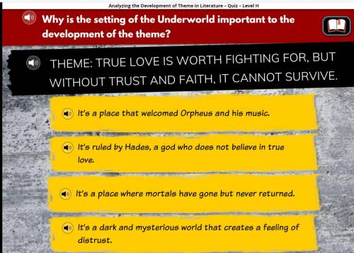 Why is the setting of the underworld important to the development of the theme