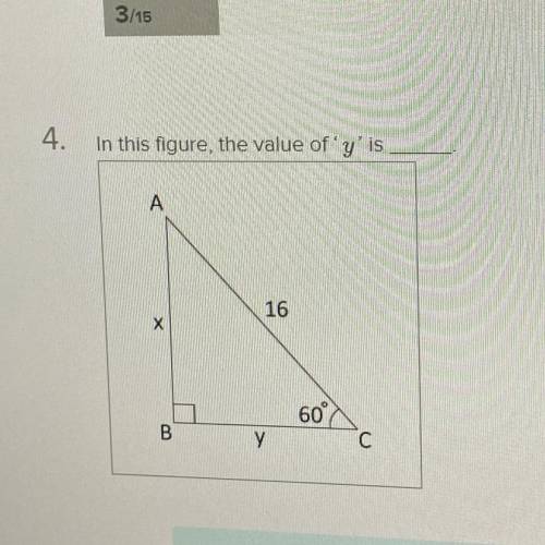 In this figure, the value of ‘y’ is?