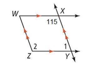 25 points
Find the measure of angle 1 and 2.