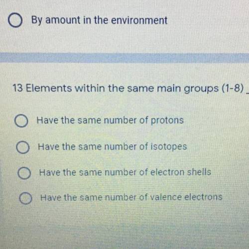 13 Elements within the same main groups (1-8)