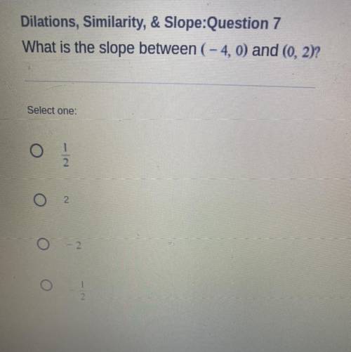 What is the slope between (-4,0) and (0,2)
