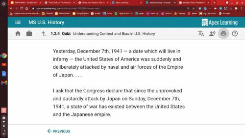 When was this primary source created?Please Help

A. December 7,1941
B. Before the start of World