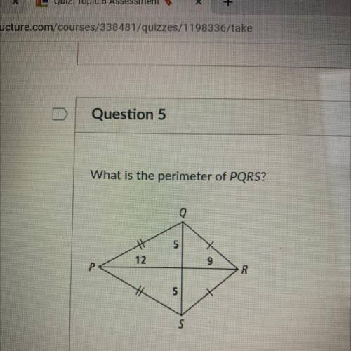 What is the perimeter of PQRS?