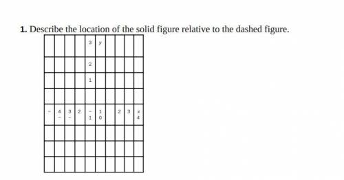 Help me Describe the location of the solid figure relative to the dashed figure.