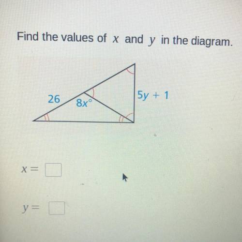 Find the values of x and y ...HELP PLEASE