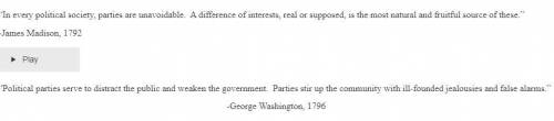 14) What were James Madison and George Washington disagreeing about in these statements? HELP PLZ A