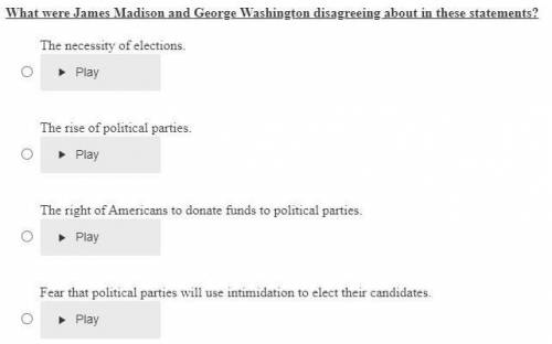 14) What were James Madison and George Washington disagreeing about in these statements? HELP PLZ A