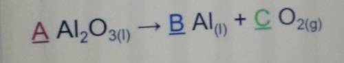 I have to balance this equation.pit the numbers 1,2,3 or 4 in the letters A,B AND C.