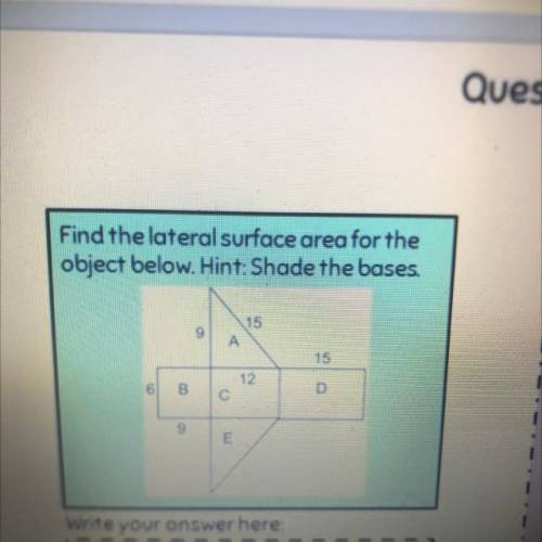 NEW QUESTION Find the lateral area for the object below