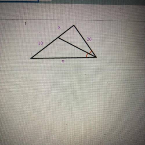 Using the given diagram, solve for x. 
x=