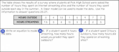 If a student spent 3 hours outdoors, how many hours did they spend on streaming sites?