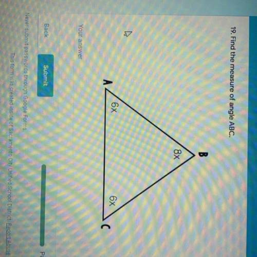 Find the measure of angle ABC