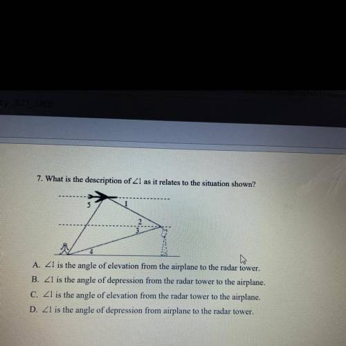 7. What is the description of Z1 as it relates to the situation shown?
 

5
A. Z1 is the angle of e