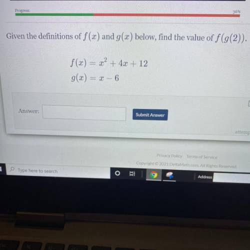 Find the value of f(g(2)).