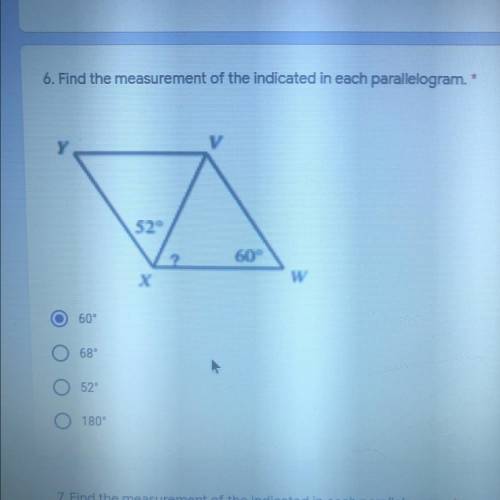 Find the measurement of the indicated in each parallelogram* picture
