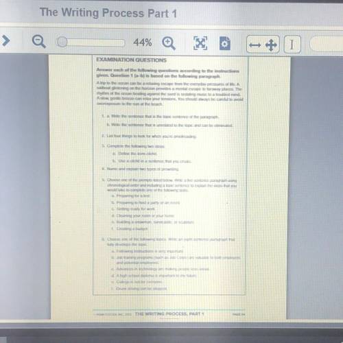 1

EXAMINATION QUESTIONS
1
The
THE WRITING PROCESS. PART 1
I have to write on a topic an I’m not t