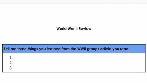 What are 3 facts you know about world war II?