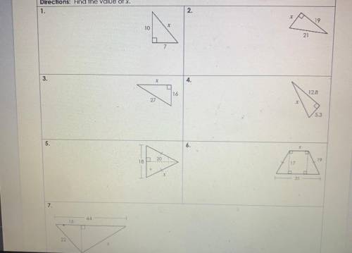 Find the value of x
Solve all please help me