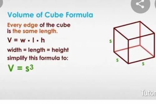 What is the formula for volume of cube plz reply ASAP