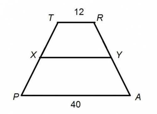 If XY is a mid segment of the trapezoid, what is its length?(Only enter the number, so if XY=22, ju