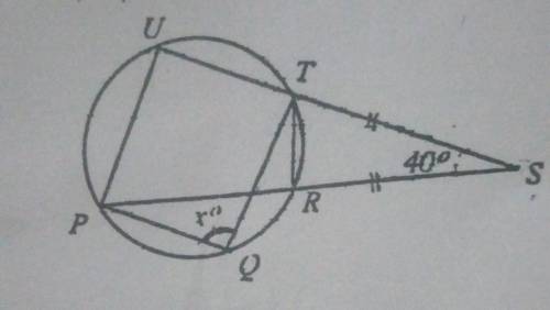 1. In diagram below, POTU is a circle and |SR|=|ST|. Find.r.