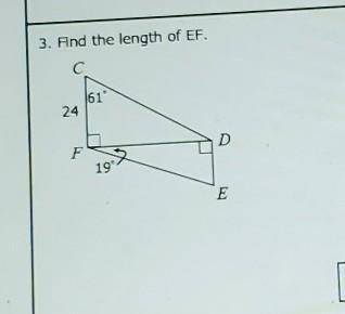 Find the length of EF in this Pythagorean theorem problem and show work please and thanks you