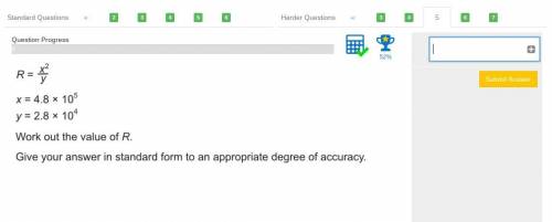 Work out the value of R. Give your answer in standard form to an appropriate degree of accuracy.