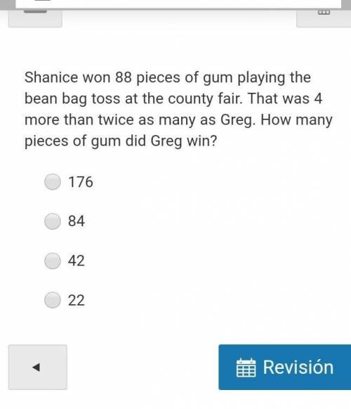 Shanice won 88 pieces of gum playing the bean bag toss at the county fair. That was 4 more than twi