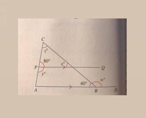 ABC is a triangle. PQ is parallel line to AB.(PQ || AB) How do you find all angles?