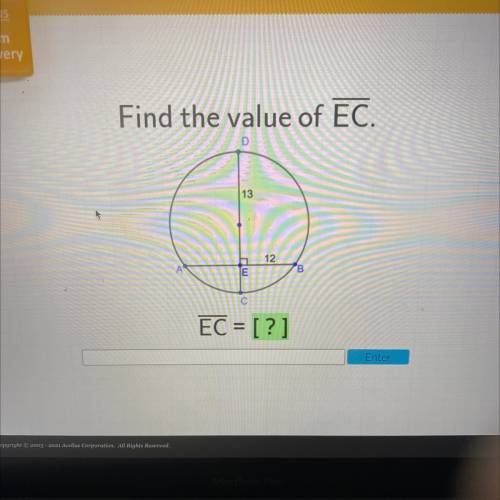Find the value of EC.
13
12
E
B
EC = [?]