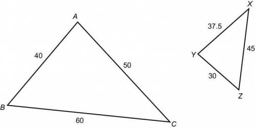 The two figures are similar. Identify the similar sides, and then write the similarity statement. F
